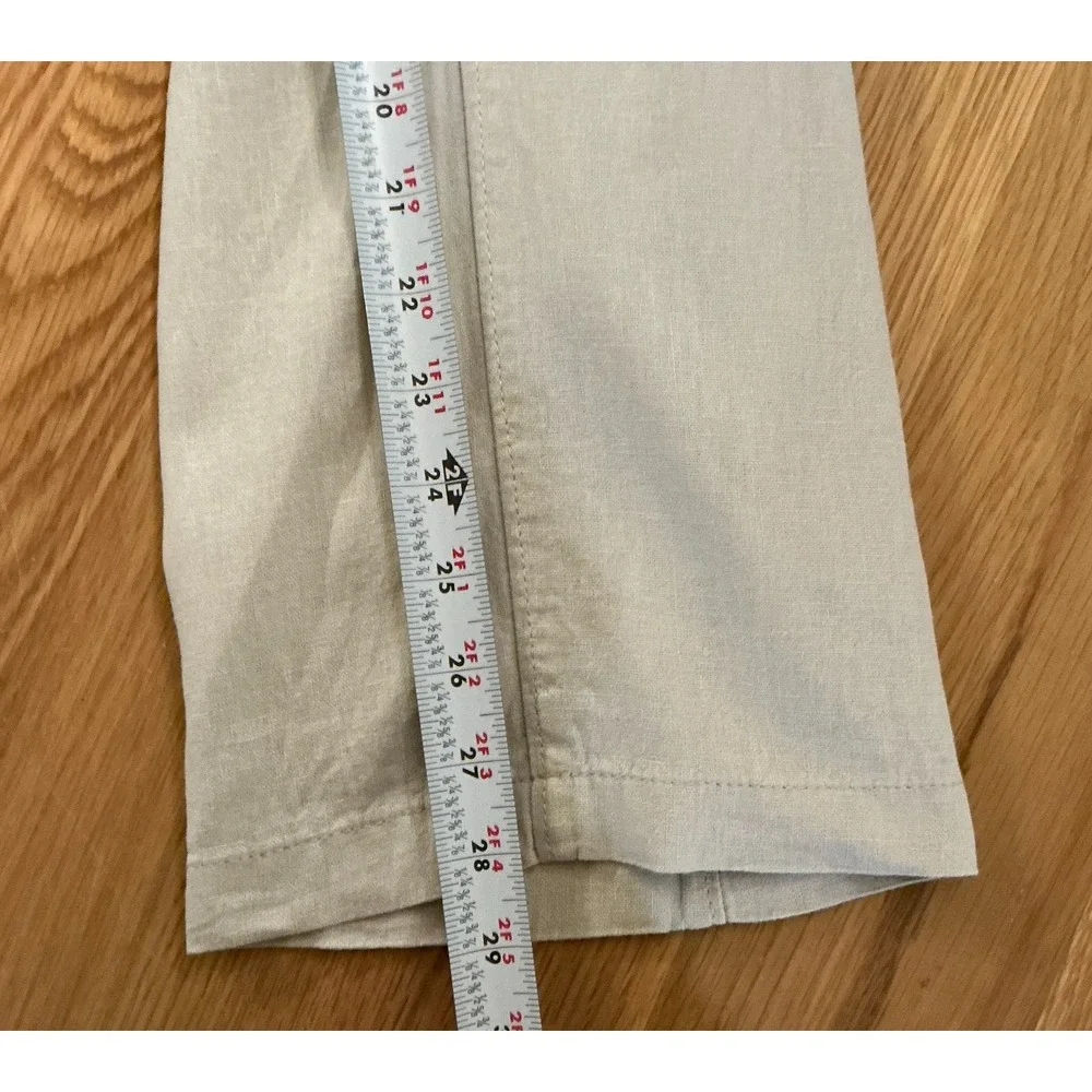 Marks & Spencer‎ Linen Pants Men's 40x28 Beige Stone Linen Blend Trousers